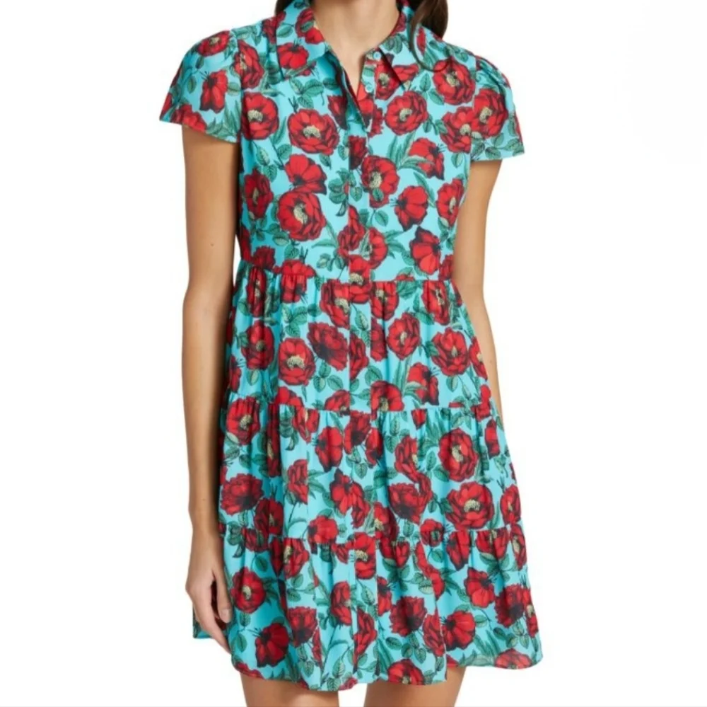 Alice + Olivia Meeko Tiered Floral Shirtdress 2
